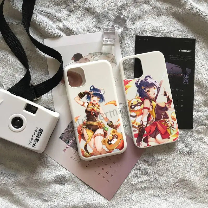 

Genshin Impact XiangLing Phone Case For IPhone 13 12 11 Pro Max Mini Xs X Xr 6 6s 7 8 Plus White Candy Colors Cover