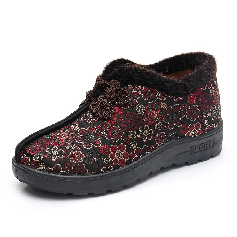 

Warm Winter Women Casual Flat Shoes Winter New Warm Cotton Winter Shoes Non-slip Soft Sole Slip on Shoes for Women