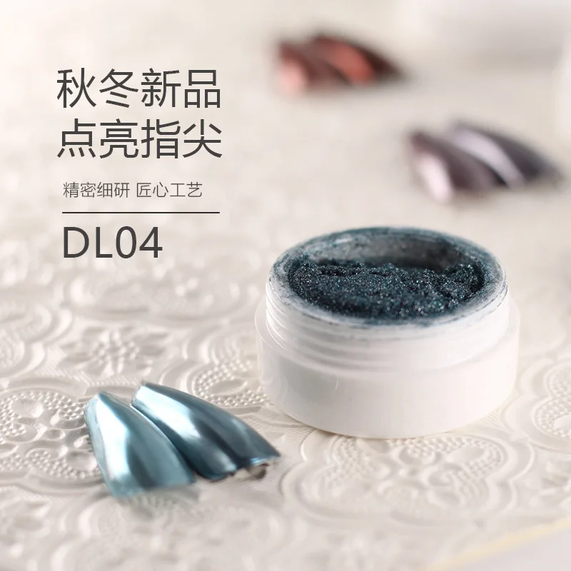 

1Pc Retro Nail Art Mirror Glitter Chrome Pigment Powder Dust Nail Sequins Gold Silver Color Nail Art Tools with Sponge Stick