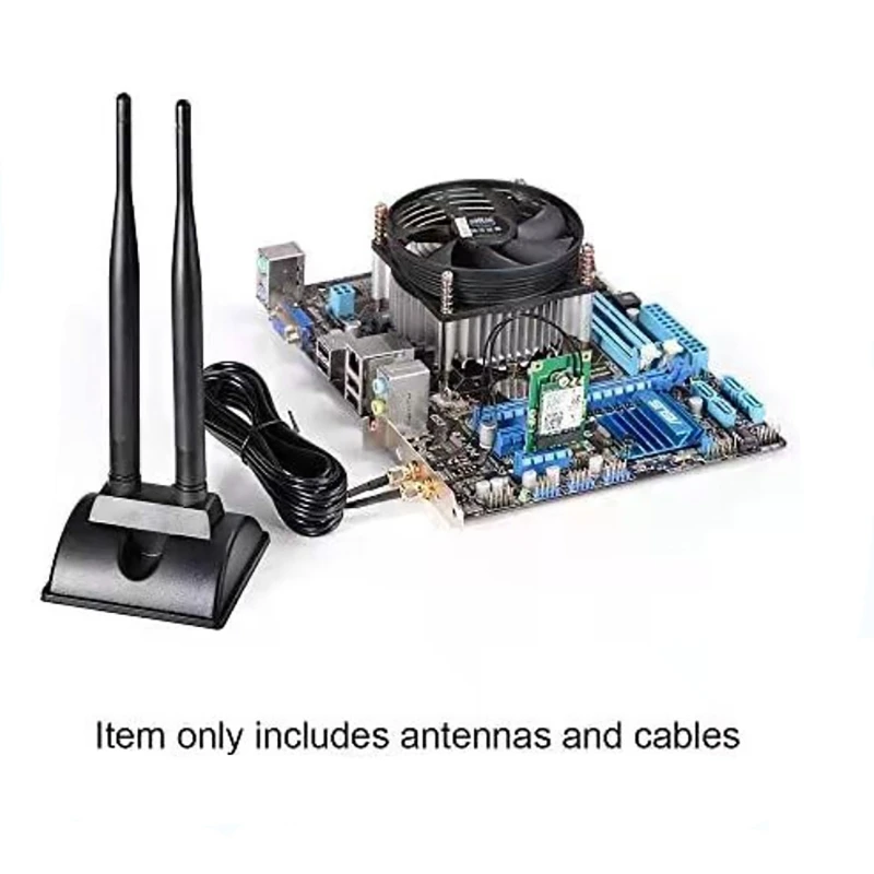 

2.4/5.8G Dual Band WiFi Antenna with Extension Cable RP-SMA Male Connector for WiFi Wireless Router Network Card Adapter K1KF