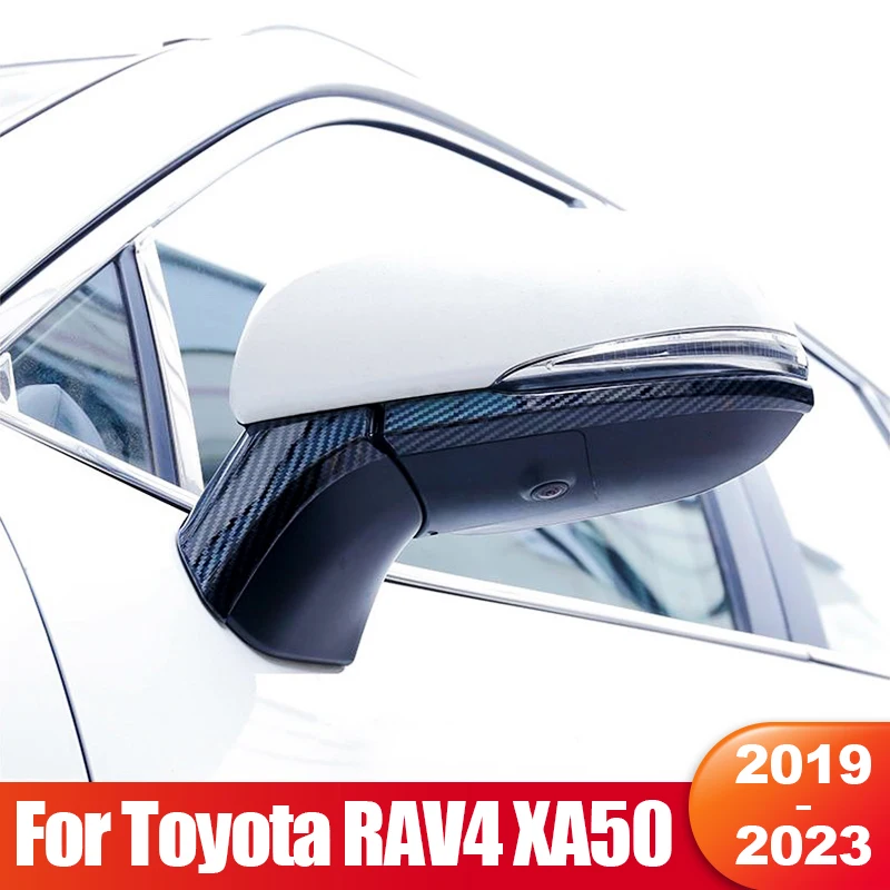 Cubierta de moldura lateral para espejo retrovisor de coche, accesorios híbridos para Toyota RAV4 XA50 2019 2020 2021 2022 RAV 4 XA 50