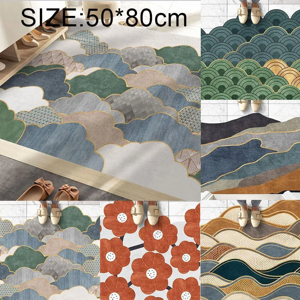 

New Nordic Floor Mats In The Bathroom Non-slip Mat Carpet Bathroom Bedroom Kitchen Living DIY Carpet Mats Doormat Room Hall F7V4