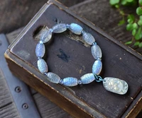 natural blue light labradorite clear barrel beads bracelet pendant women 13 5 9mm crystal grey moonstone stone aaaaa