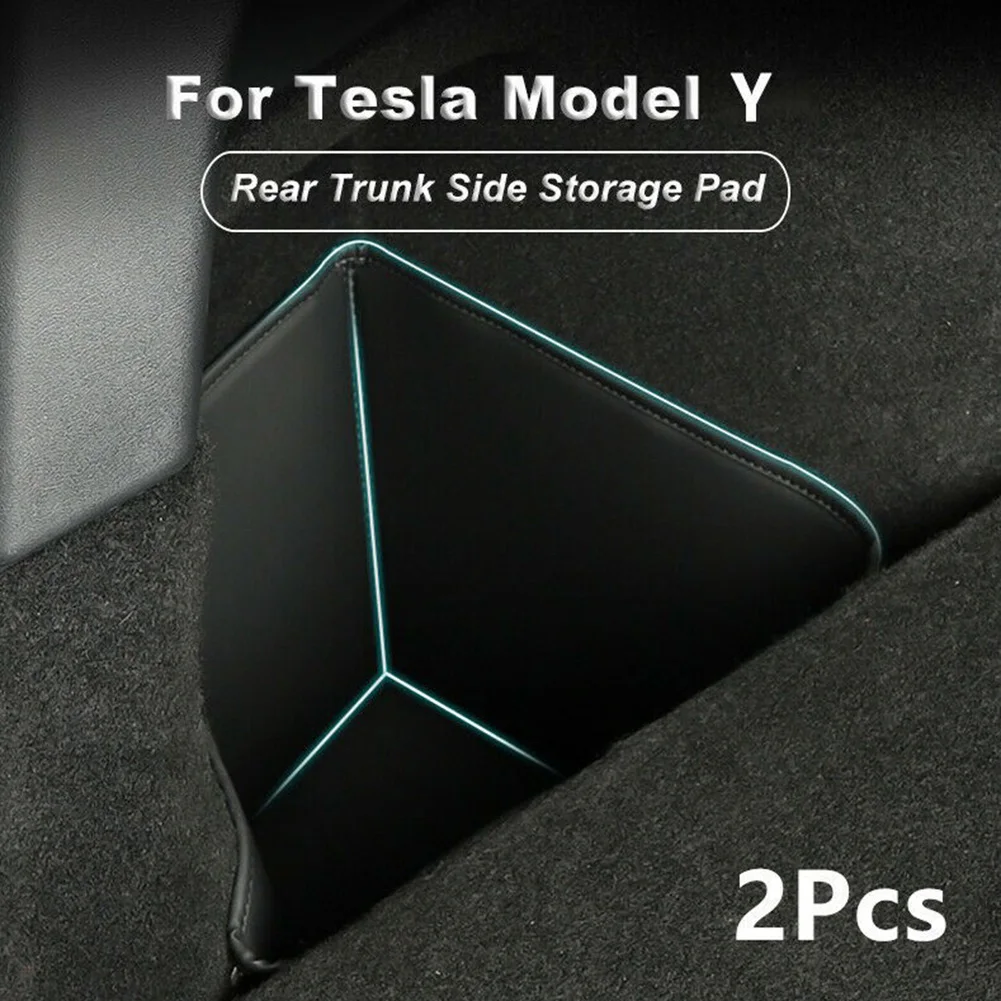 

For Tesla Model Y 2pcs Rear Trunk Side Storage Box Car Accessories Partition Board Left And Right Storage Box Organizer Tray