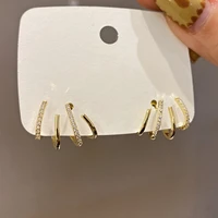 caoshi attractive female claw stud earrings with fashionable design shiny zirconia accessories delicate fancy jewelry charms