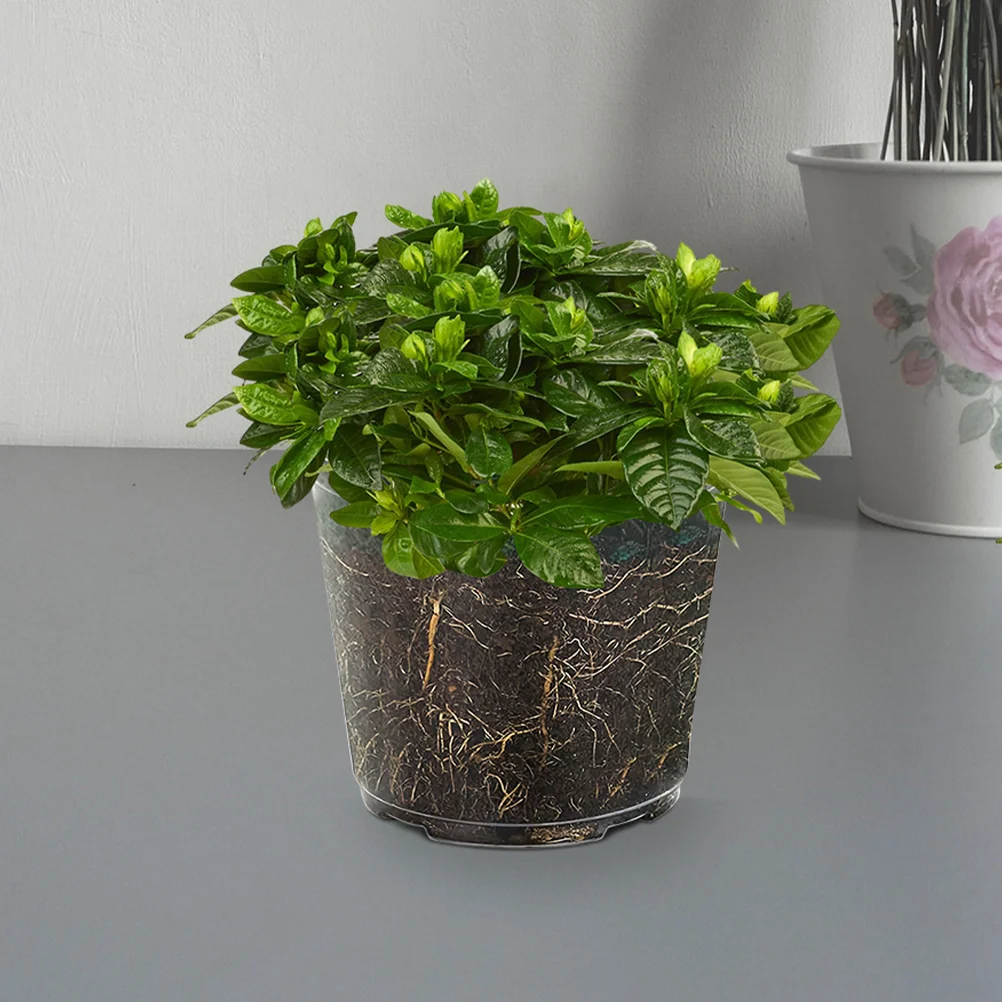 

6 Pcs Transparent Flower Pot Gardening Pots Indoor Hard Plastic Orchids Decorative Containers