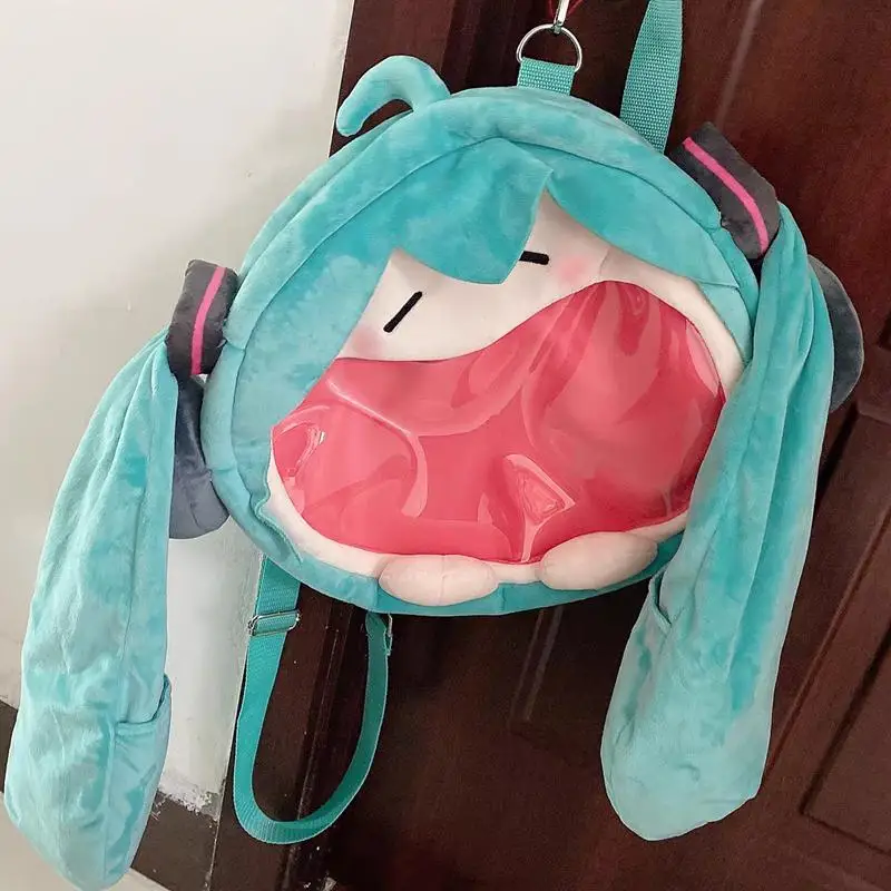 

2023 Kawaii Hatsune Miku мультяшная сумка через плечо болезненный пакет милый плюшевый рюкзак для девочки из Аниме Рюкзак Студенческая сумка Детские подарки игрушки