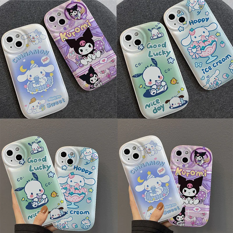 

Kawaii Sanrio Phone Case Kuromi Cinnamoroll Pochacco for Iphone13/12/11/pro Max Cute All-Inclusive Protective Case Accessories