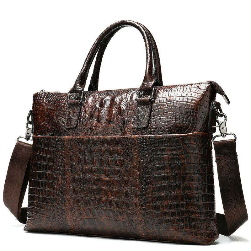 New High Quality Business Cowhide Men's Briefcase One Shoulder Computer Handbag Fashion Genuine Leather Crossbody Messenger Bags
