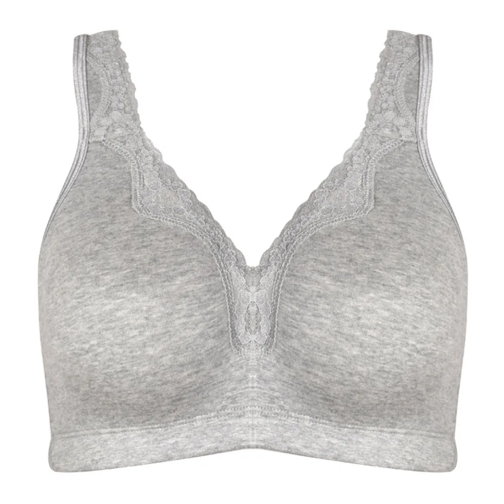 Wireless Women Bra Cotton Soft Cups Full Coverage Big Cup Lace Unlined Plus Size Bra A B C D DD E F G H I