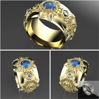 milangirl new style sunflowers flower round zircon engagement rings for men wedding party jewelry size 6 13