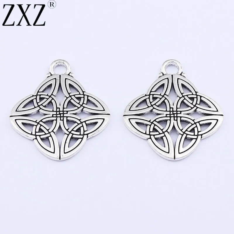 

ZXZ 10pcs Tibetan Silver Celtic Knot Charms Pendants For Jewelry Making Accessories 40x34mm