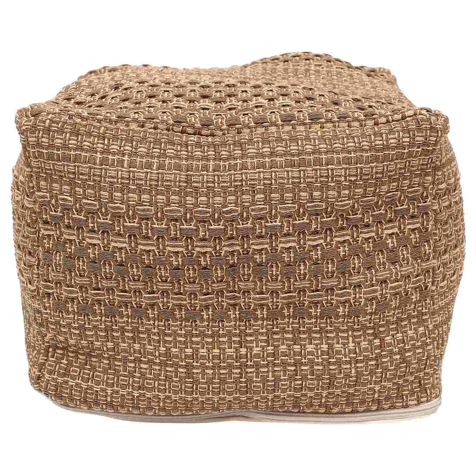 

Ottoman Cushion Pillow Floor Pouf Foot Mat Tatami Square Rest Woven Chair Cotton Stool Seats Seating Meditation Linen Sitting