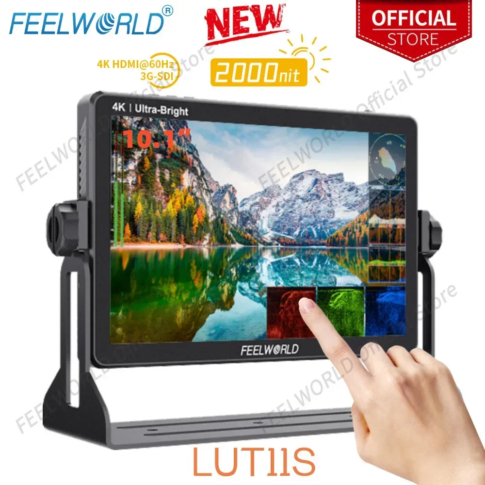 FEELWORLD LUT11S 10 1-дюймовый 2000-ниточный ультраяркий сенсорный экран IPS 3DLUT 3G-SDI HDMI
