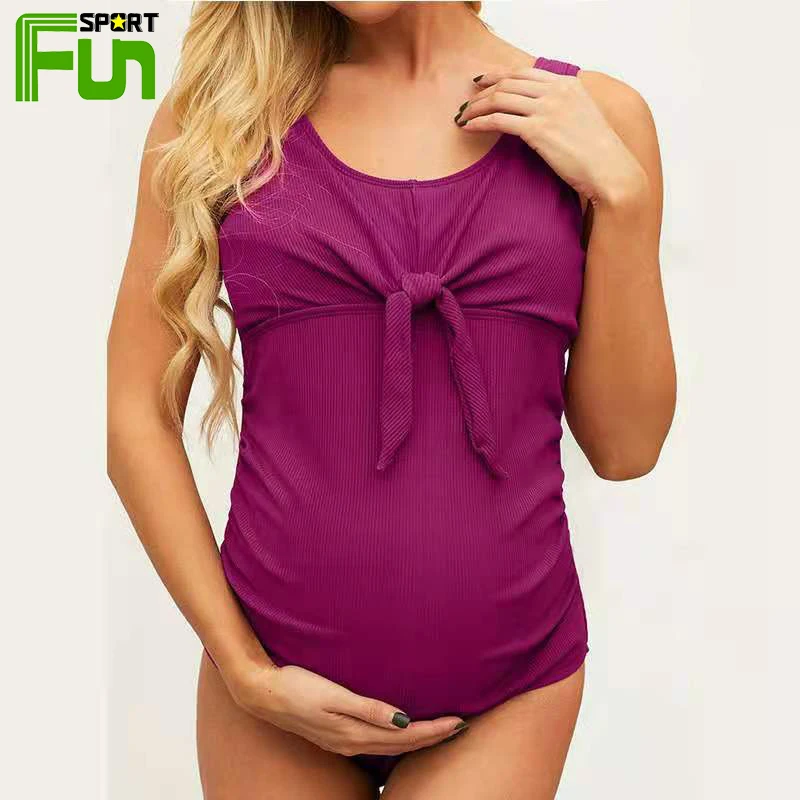 

STARFUN Pregnant Woman Swimsuit One Piece Solid Bikinis Beachwear Plus Size Comfortable Safe And Flexible Maternity Tankinis