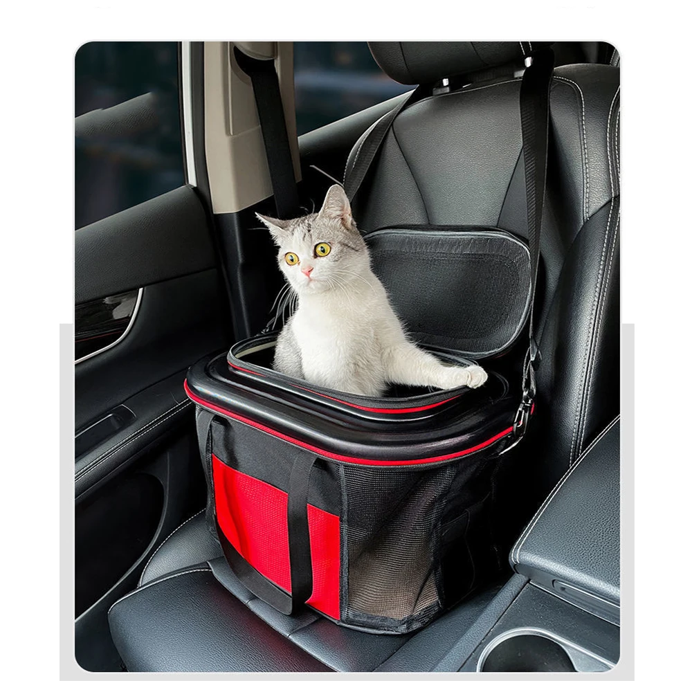 

Outdoor Pet Backpack Car Carrying Dogs Cats Bag Breathable Collapsible Travel Safety Zipper