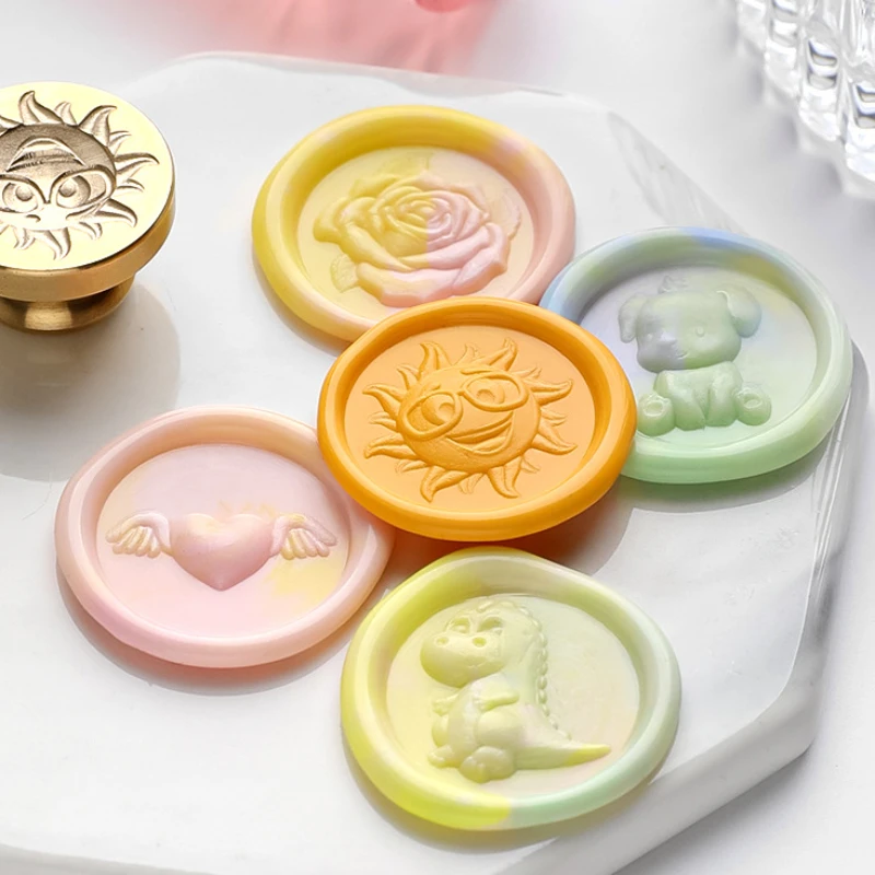

Creative Lovely Pattern Embossed Enamel Seal Head DIY Gift Sealing Artistic Manual Account Decoration