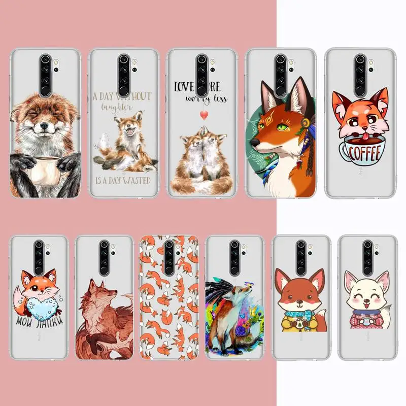 

Anime fox Phone Case for Samsung S20 S10 lite S21 plus for Redmi Note8 9pro for Huawei P20 Clear Case