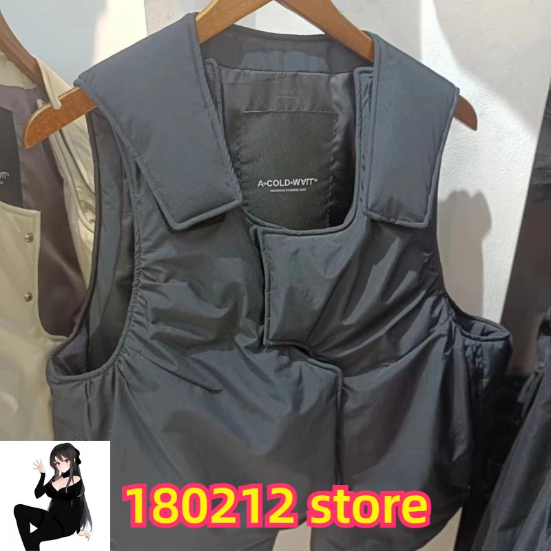 Черный пуховый жилет без рукавов ACW для мужчин и женщин зимние теплые пуховые