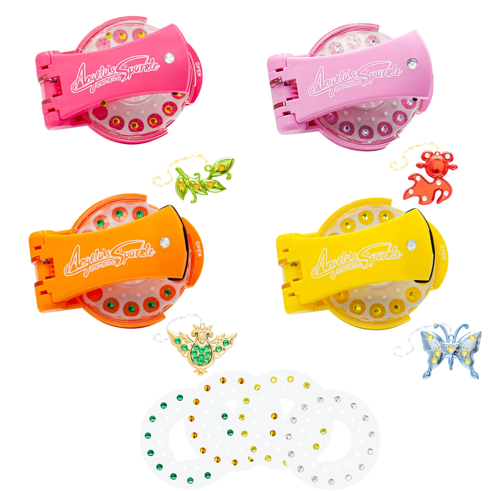 

Shining Diamond Hair Decoration Stapler Machine Jewel Toy Tools Kit Gems For Girls Performance Decoration Show Decoration