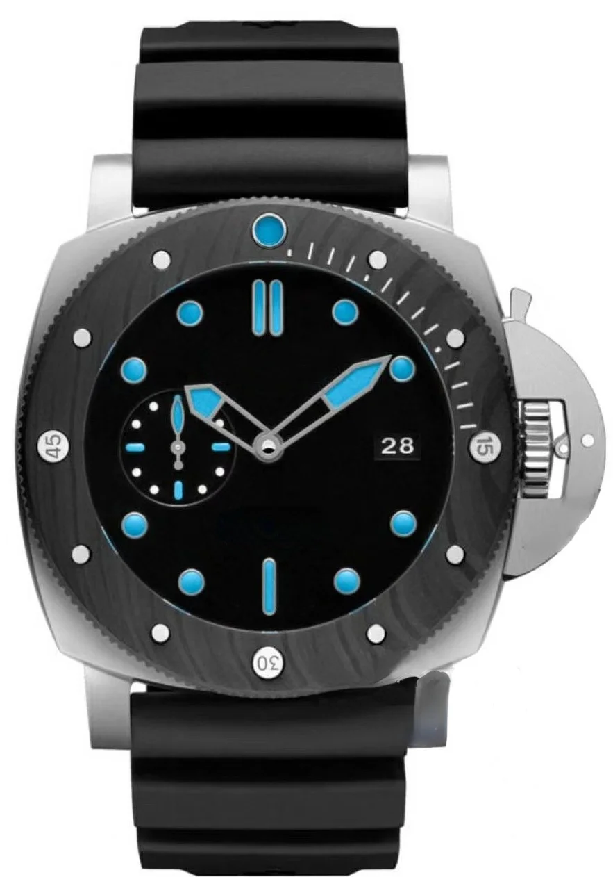 

mens mechanical watch automatic black rubber ceramic
