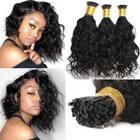 Бразильские короткие свободные волнистые накладные волосы I-образные волосы предварительно скрепленные Человеческие волосы Remy 100 Пряди I-образные волосы Microlinks Fusion естественного цвета