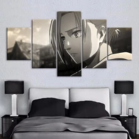 anime attack on titan annie leonhart 5 panel wall art canvas posters painting for living room home decor pictures decorations