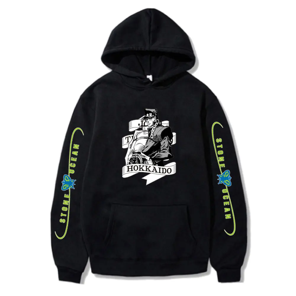 

Casual Unisex Men Pullover JoJo Bizarre Adventure Manga Cartoon Long Sleeve Winter Vintage Hoodie Harajuku Cool Fit Clothing