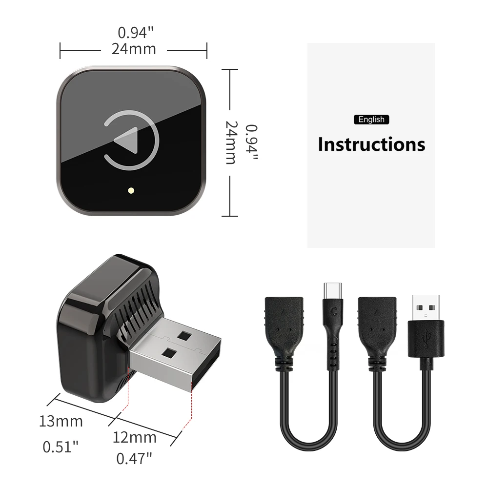 Беспроводной адаптер Carplay Android Auto 2 в 1 Smart Mini Ai Box Plug & Play Wi-Fi Usb Dongle Подходит для автомобилей из 2016+ 2026 Новый (art.: 3920d48b100eb) - 3920d48b100eb