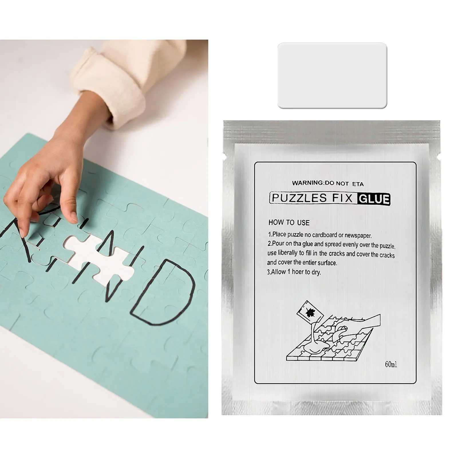 

Jigsaw Puzzle Glue with Applicator Conserver Preserver for Art Work Preserve