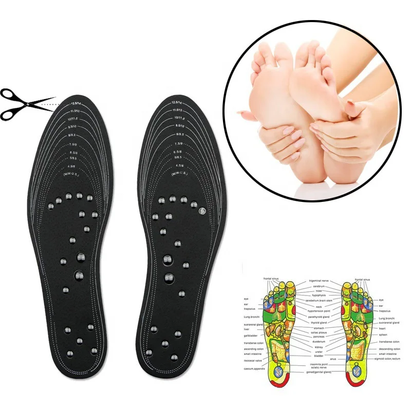 

Magnetic Therapy Massage Insoles 18 Magnets Health Acupressure Slimming Shoe Pads for Unisex Relieve Foot Pain Weight Loss