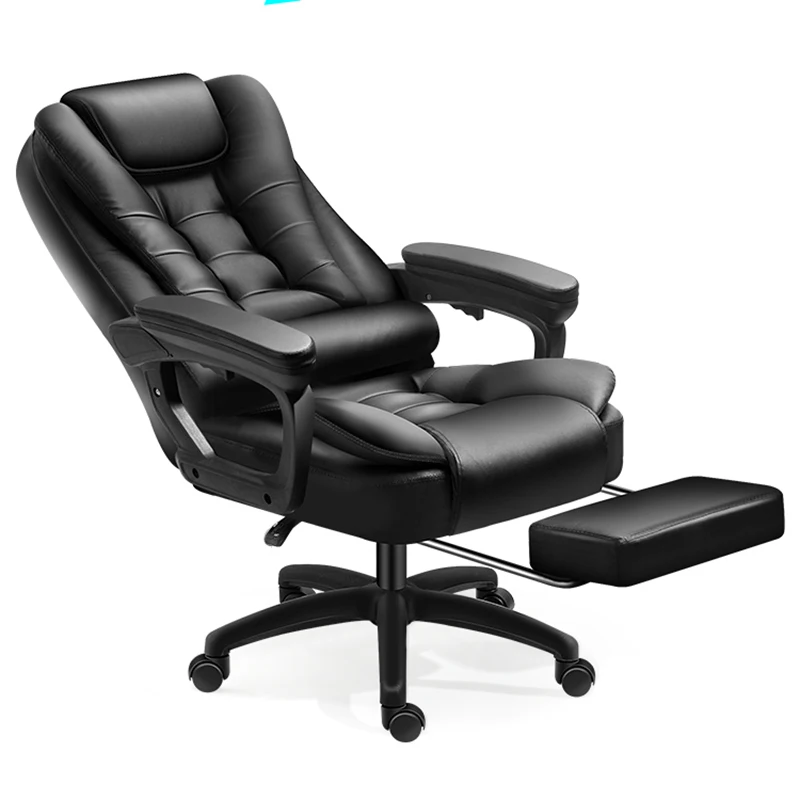 

Modern Black Massage Chair Full Body Comfort Sleep Office Chair Lumbar Support Caster Wheels Swivel Silla Gamer Home Furniture