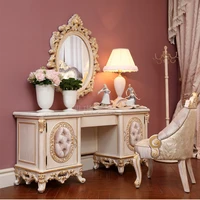 custom european luxury dresser francois solid wood carved make up table mirror chair combination of french court villa furniture