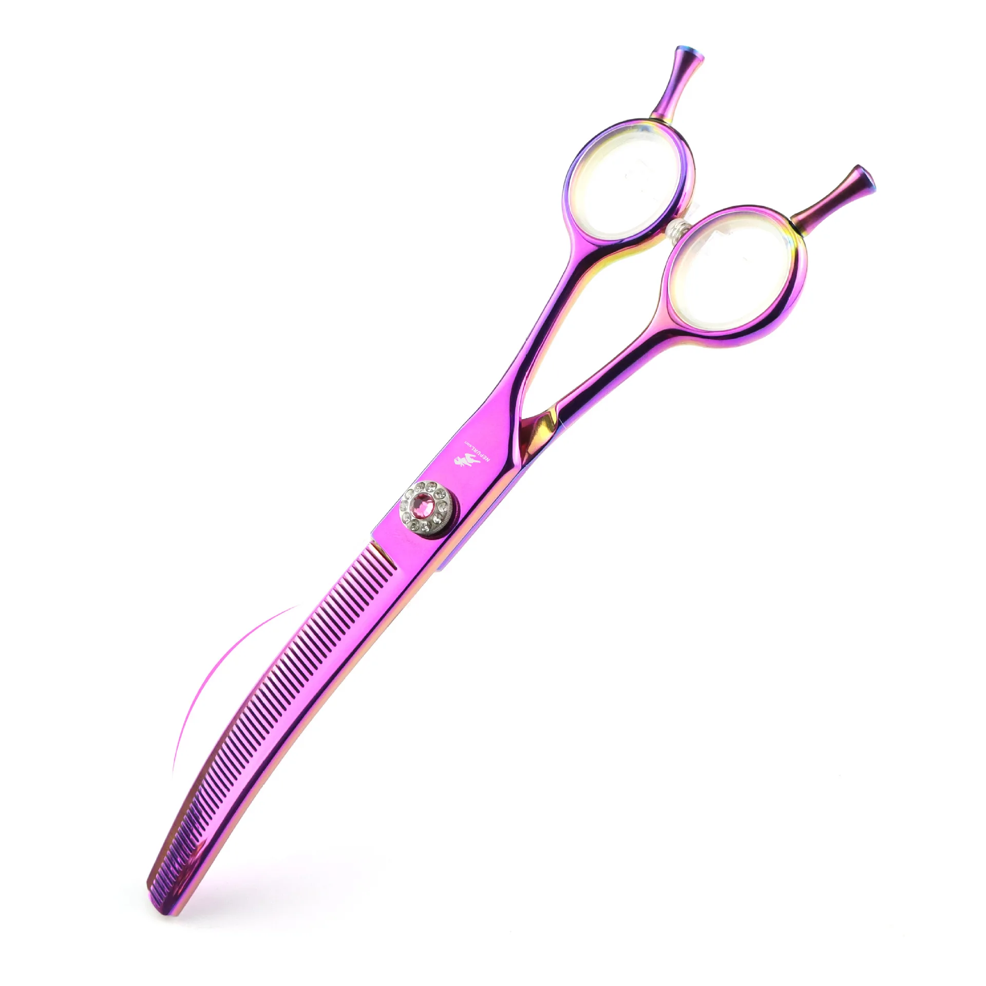 

7.0 inch Professional Curved Thinning Shear Curved Chunker Scissors JP440C Pets Dog Grooming Scissors Animal Haircut Tool