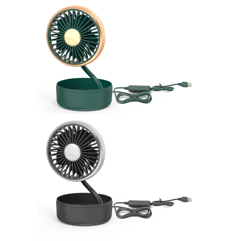 

Одноголовый Автомобильный Вентилятор D0AB для приборной панели, тихий маленький вентилятор с USB, автомобильный летний охлаждающий вентилятор