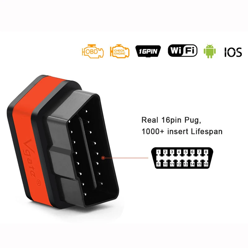 Оригинальный диагностический инструмент Vgate iCar2 ELM327 Wifi OBD2 для Φ iPh-o-ne iPa-d и roid icar wifi ELM 327, автомобильный диагностический инструмент