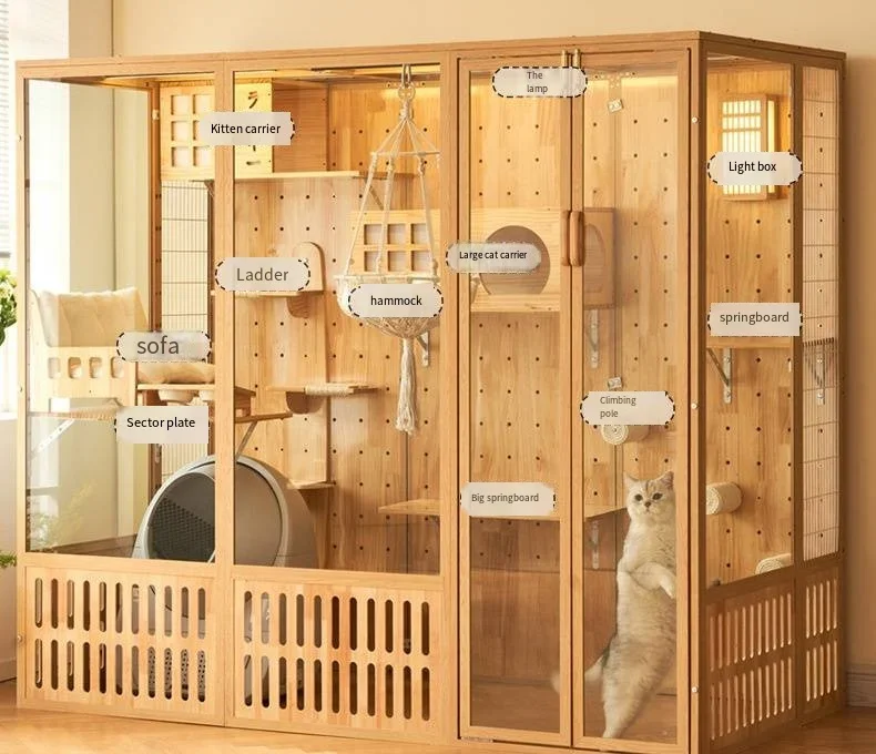 Новое поступление роскошная вилла для кошачьего домика со светодиодной