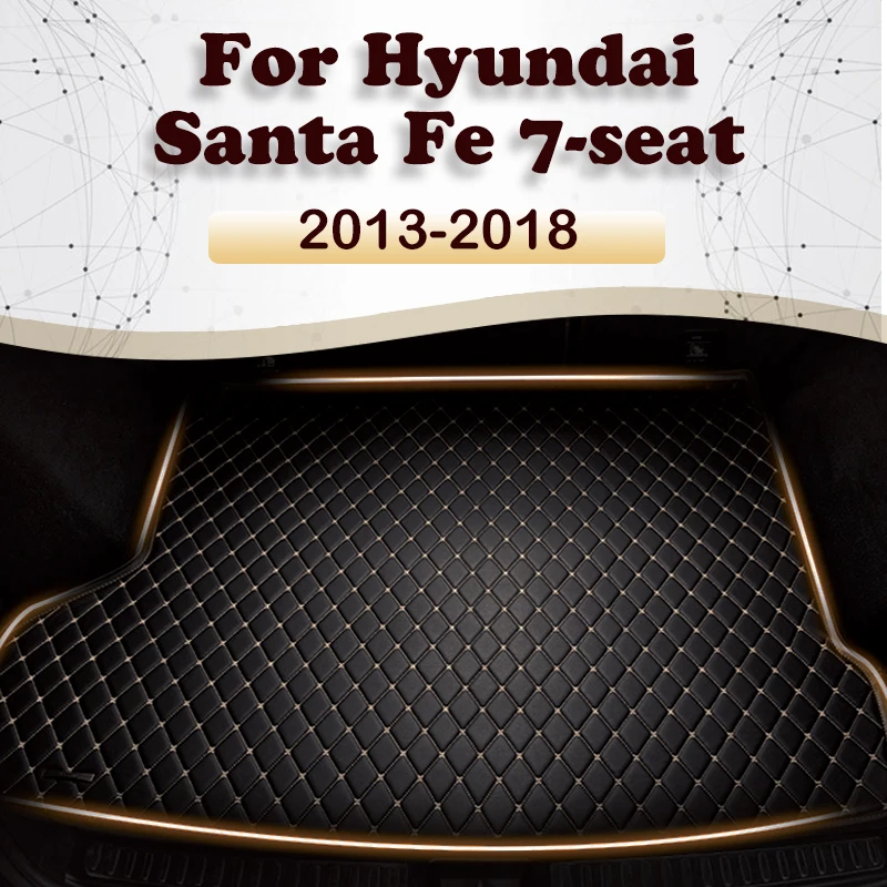 

Автомобильный коврик для багажника для Hyundai Santa Fe 7-Seat 2013 2014 2015 2016 2017 2018, пользовательские автомобильные аксессуары, украшение интерьера автомобиля