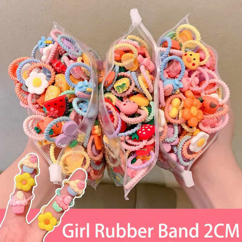 

20Pcs Children's Rubber Band Does Not Hurt The Hair Elastic Good Girl Baby Head Rope Small Tie Hair Chirp Scrunchies Headdress