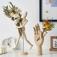 modern creative wooden craft puppet flower arrangement living room bedroom office decoration gifts for friends home fumishings
