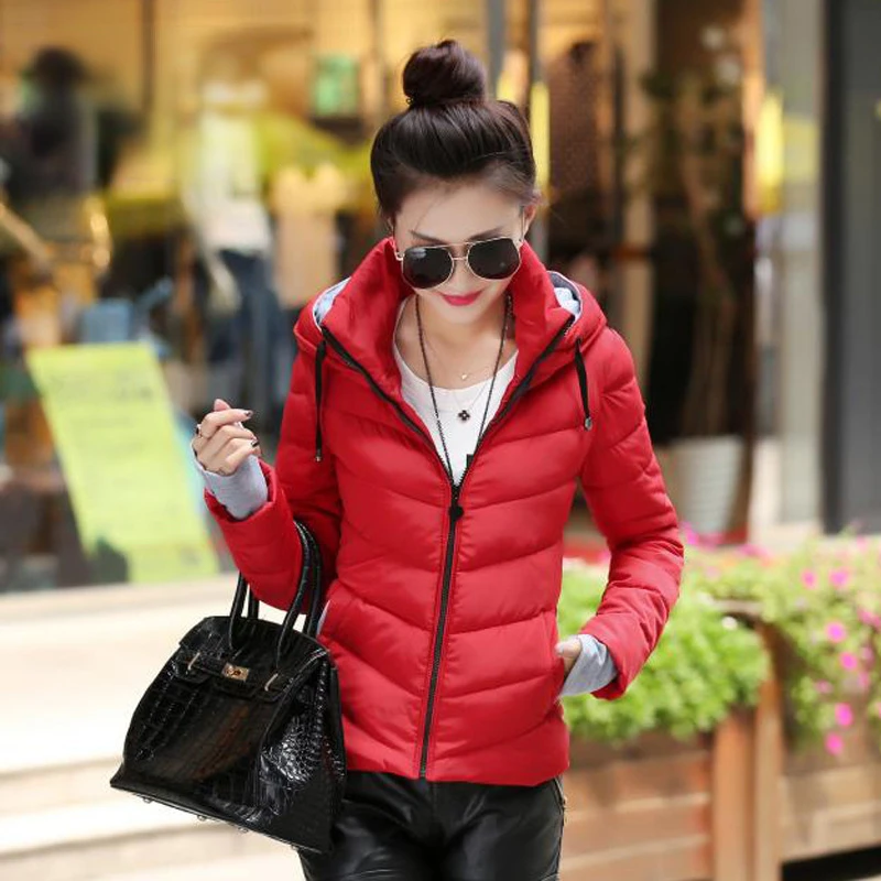 Women's Short Hooded Down Padded Jacket Autumn Winter Coat Warmth Parka Korean Fashion Slim Fit Women's Winter Clothing M-3XL