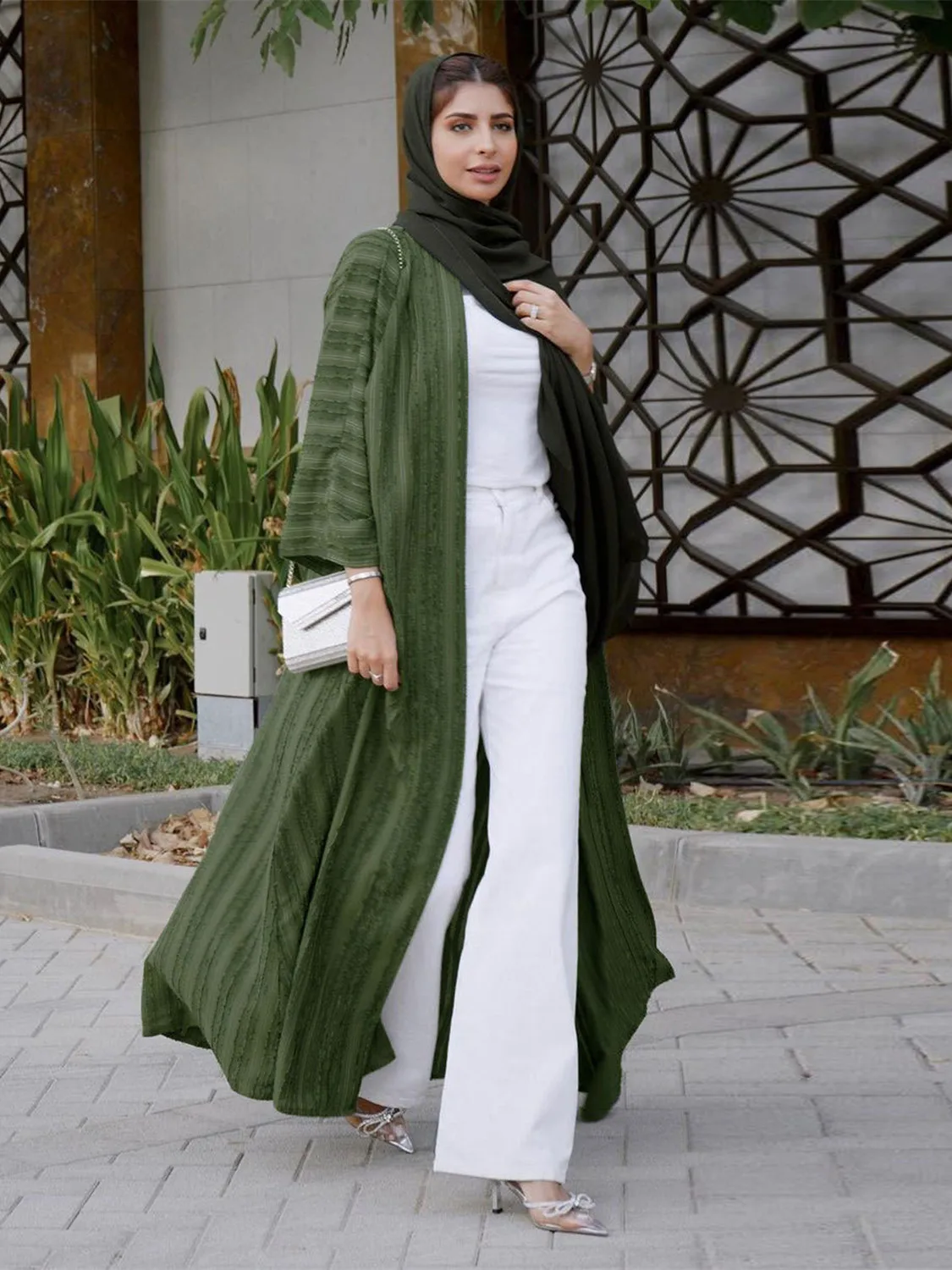 

Ramadan Eid Djellaba Abaya Dubai Long Sleeve Muslim Dress Kimono Opened Abaya Dubai Muslim Cardigan Islam Abayas With Belt WY709
