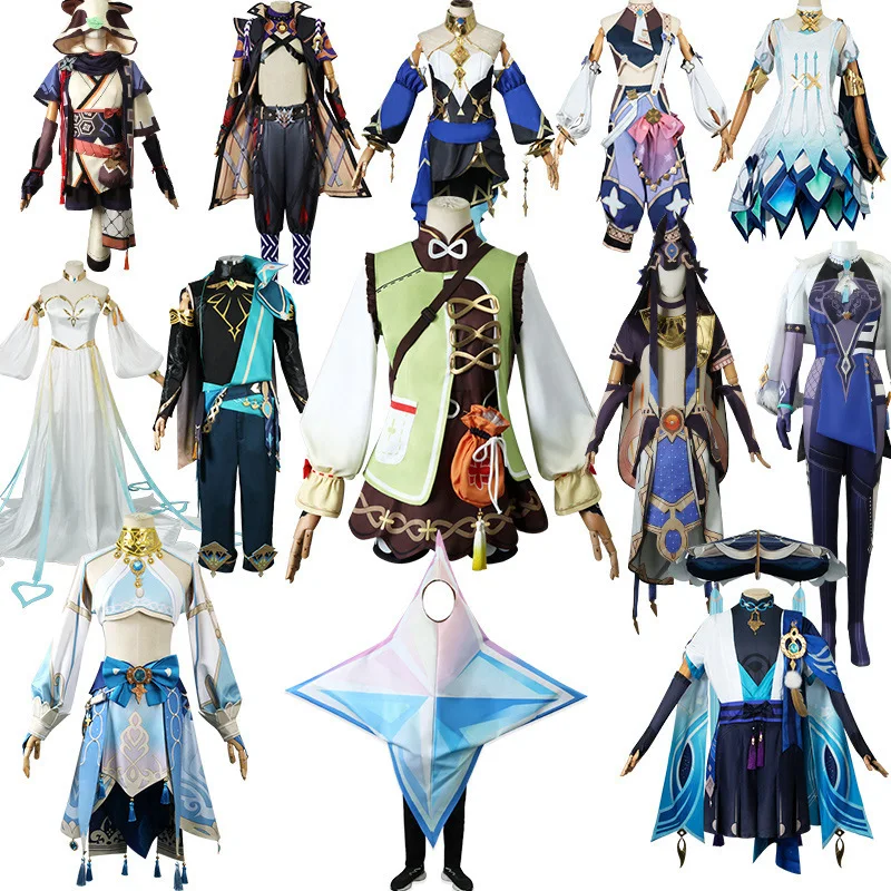 Genshin Impact Ganyu Nahida Nilou Dori Yelan Wanderer Yaoyao Косплей Костюм Экипировка Униформа Полный