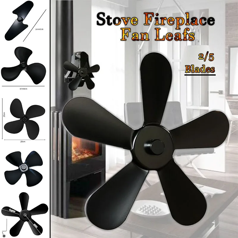 

2/3/4/5 Blade Fireplace Fan Blade Heat Powered Wood Stove Fan Blade Wood Stove Winter Fireplace Fan Blade Heat Distribution
