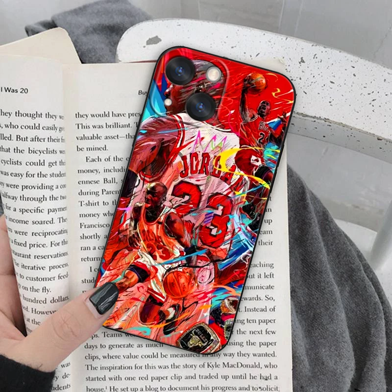 Модный чехол J-Jordan no-23 для Apple iPhone 15 14 13 12 11 SE XS XR X 7 8 6 mini Plus Pro MAX мягкий черный Чехол