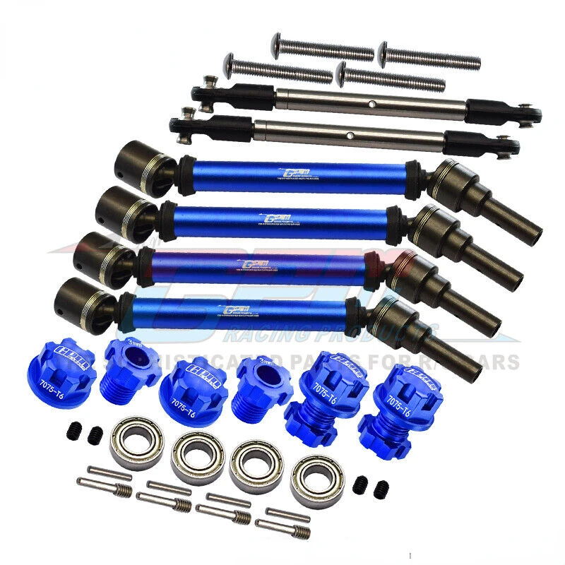 

Front/Rear CVD Drive Shaft+Hex Adapter+Wheel Lock+Front Steering Tie Rod Set