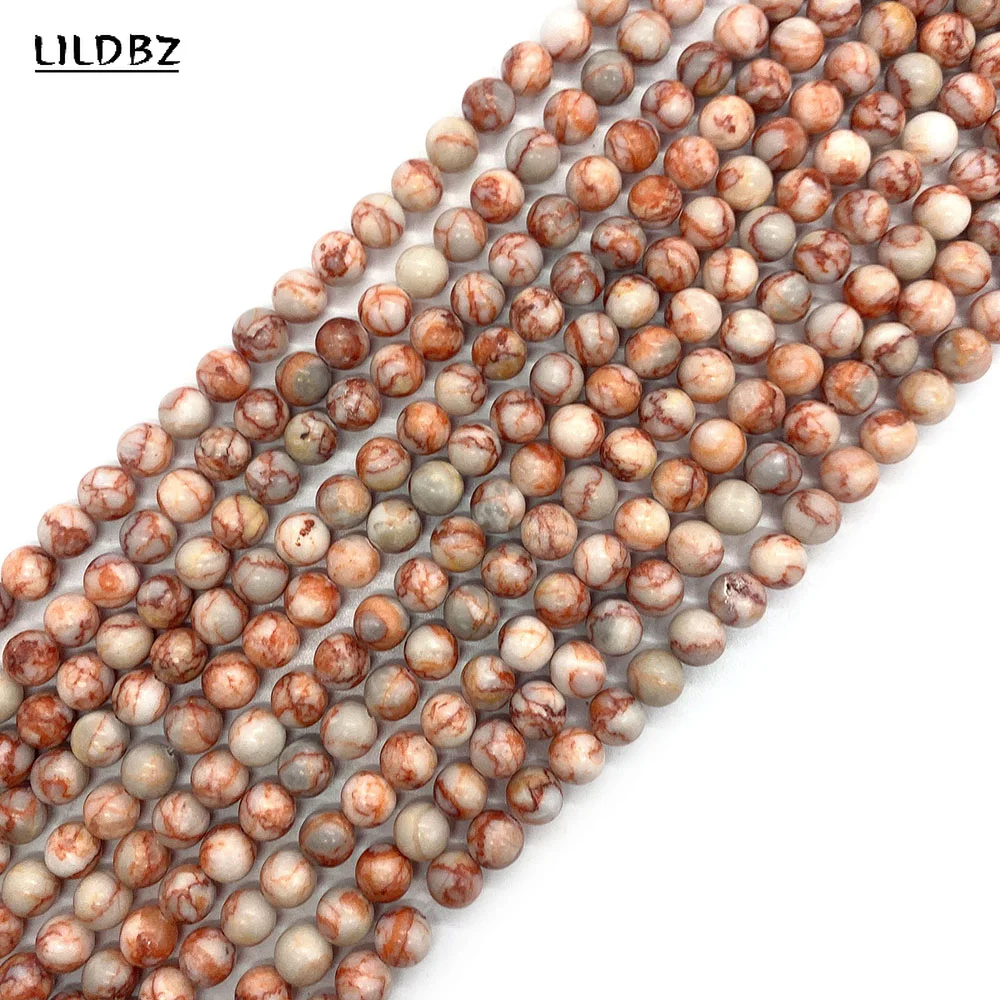 

Wholesale 6mm8mm10mm Natural Stone Red Net Stone Round Necklace Beads Charm Jewelry DIY Bracelet Earrings Hairpin Accessories
