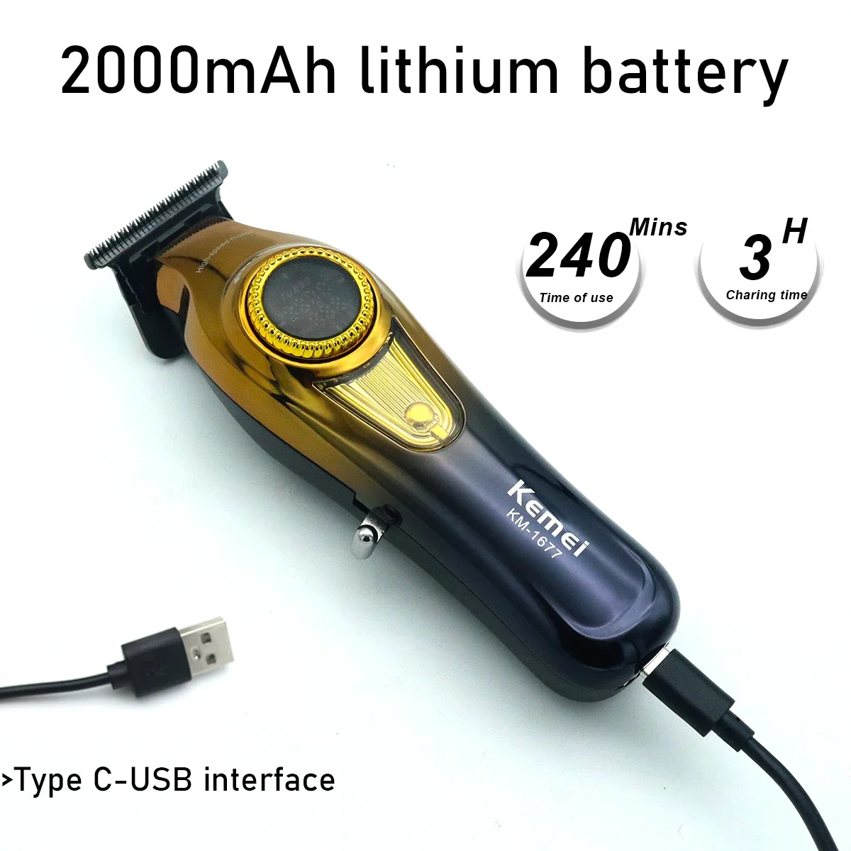 Фото Kemei 1691 1677 T228 комплект перезаряжаемые парикмахерские машинки для стрижки волос электрический беспроводной триммер для волос профессиональная мужская машина для стрижки волос №4