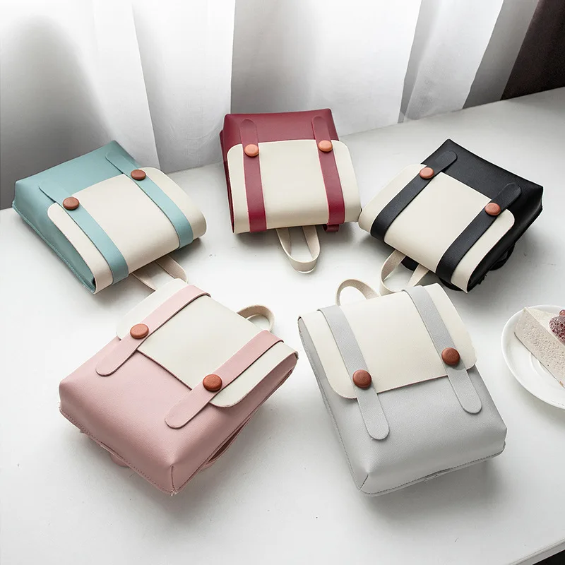 

Women Bags Popular Small Backpack Portable Patchwork Color Contrast Sweet Casual Simple Backpack School Backpack for Women