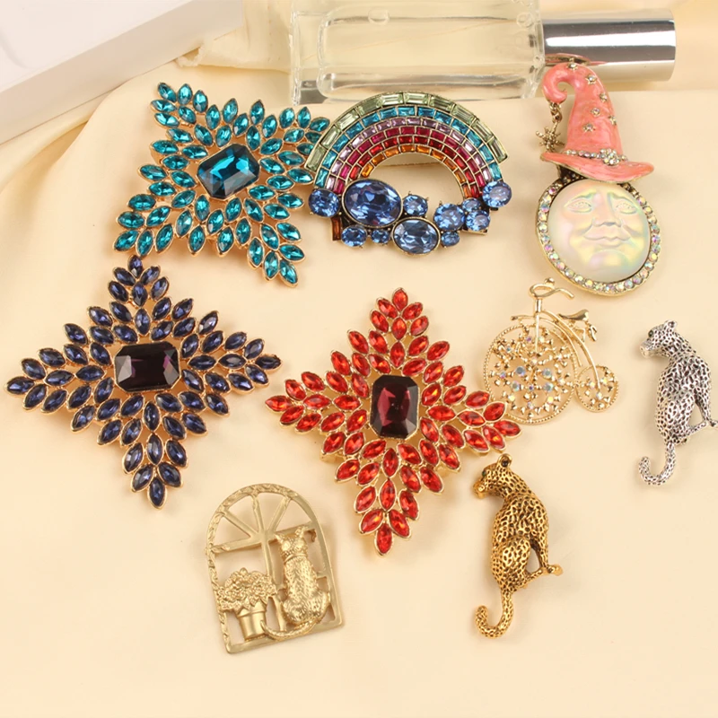 Винтажные броши в стиле барокко со стразами и радужным крестом для женщин мужчин